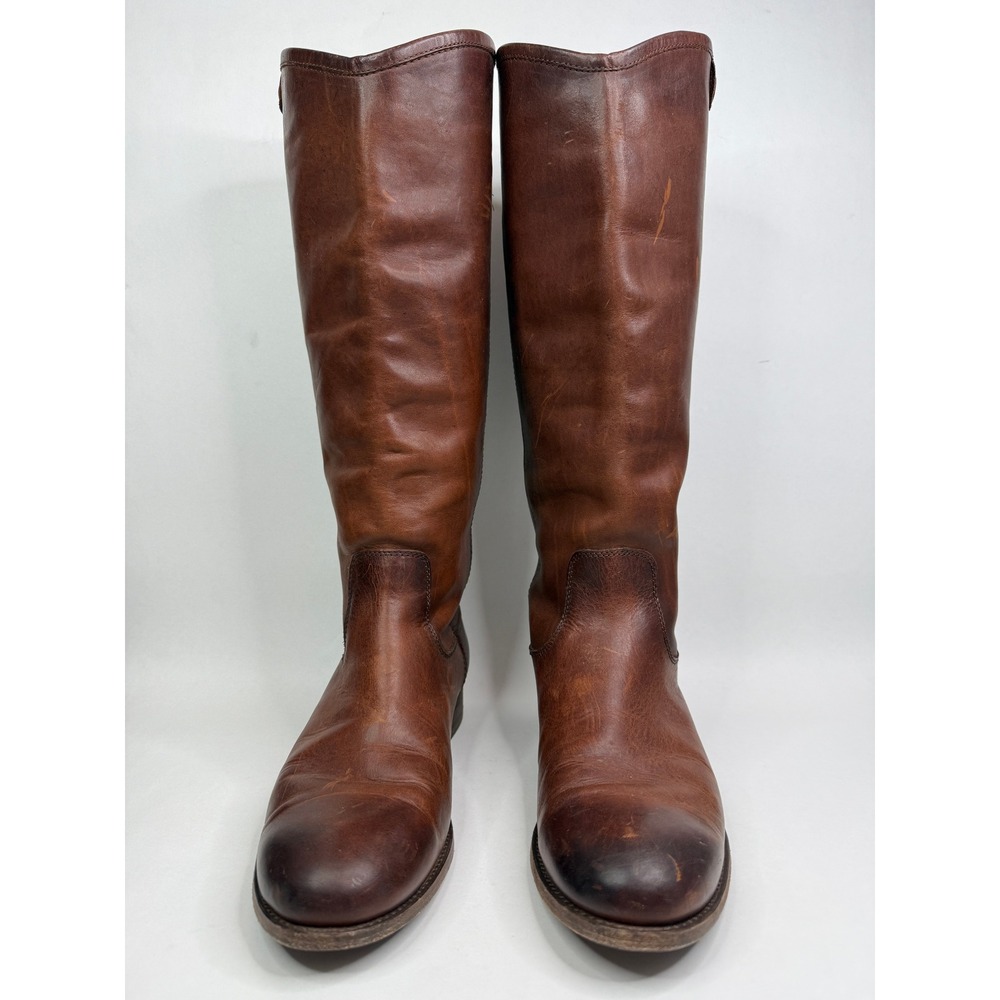 Frye Melissa Button Boots Womens 9 Mahogony Brown Leather Western Cowgirl Boho - Picture 2 of 10